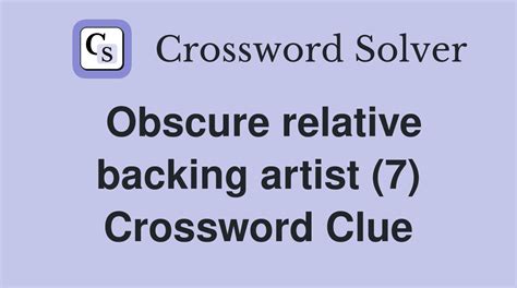 backing crossword clue